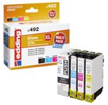 edding Druckerpatronen EDD-492 schwarz, cyan, magenta, gelb kompatibel zu EPSON 27XL / T2711XL/12XL/13XL/14XL, 4er-Set