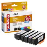 edding Druckerpatronen EDD-582 schwarz, cyan, magenta, gelb, Foto schwarz kompatibel zu EPSON 33XL / T3357XL, 5er-Set