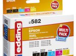edding Druckerpatronen EDD-582 schwarz, cyan, magenta, gelb, Foto schwarz kompatibel zu EPSON 33XL / T3357XL, 5er-Set