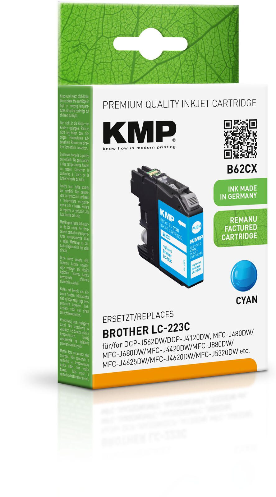 KMP Druckerpatrone B62CX cyan kompatibel zu brother LC-223C