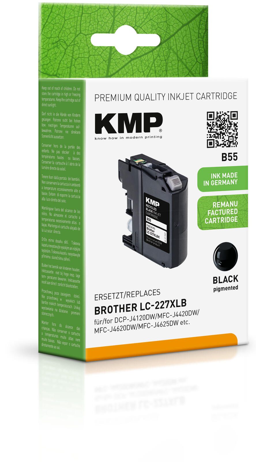 KMP Druckerpatrone B55 schwarz kompatibel zu brother LC-227XL BK