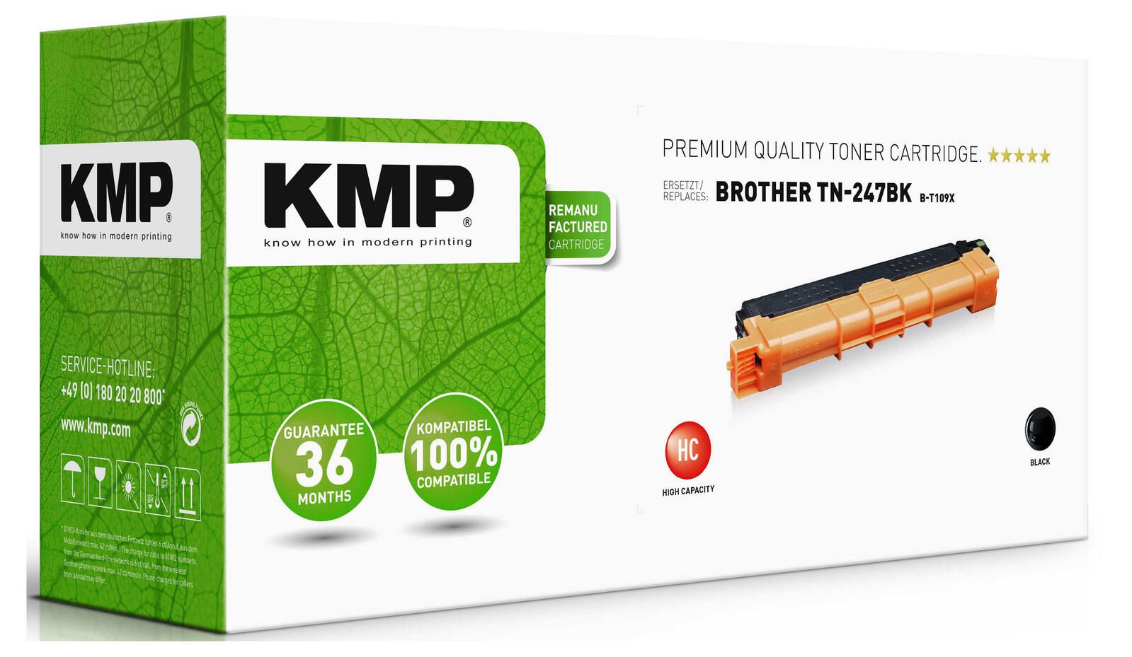 KMP Toner B-T109X schwarz kompatibel zu brother TN-247 BK