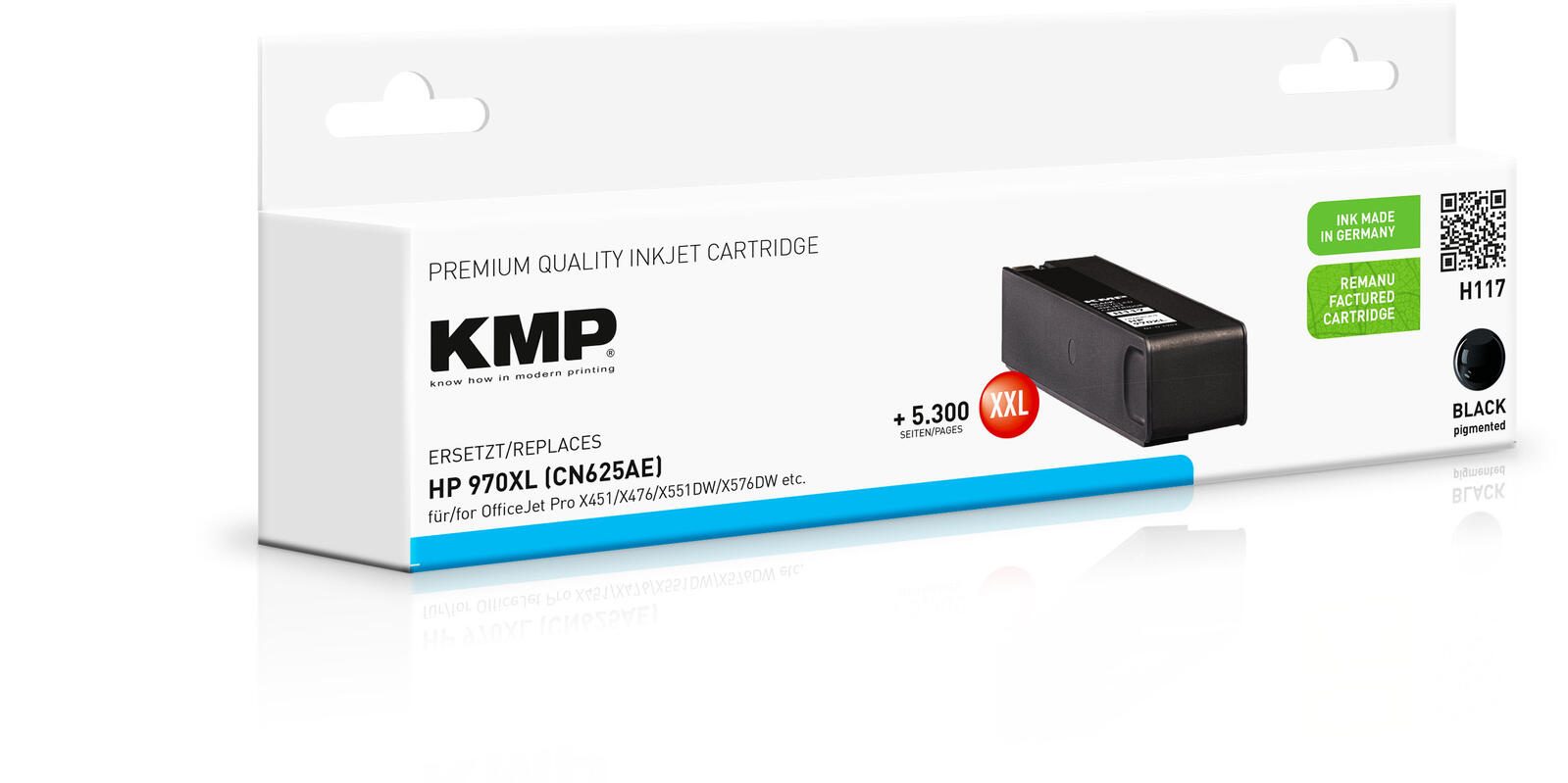 KMP Druckerpatrone H117 schwarz kompatibel zu HP 970XL (CN625AE)