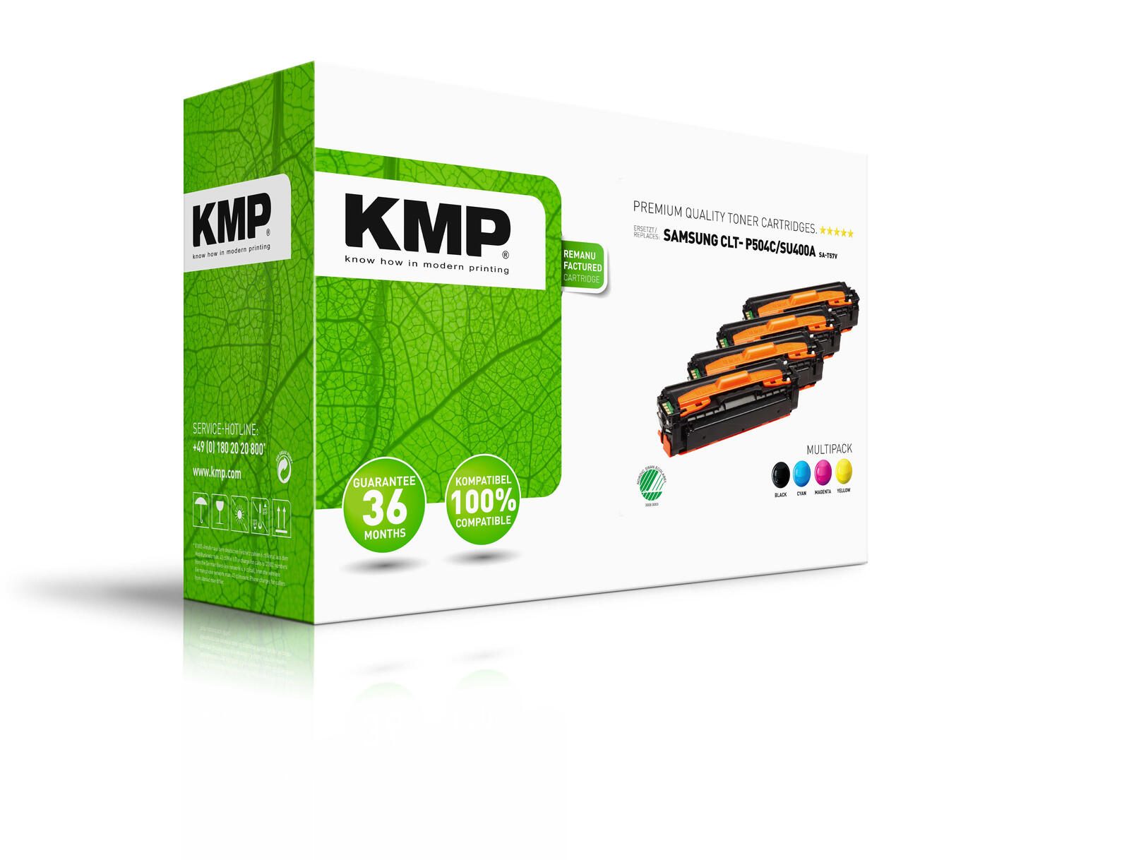 KMP Toner SA-T57V schwarz, cyan, magenta, gelb kompatibel zu SAMSUNG CLT-P504C (SU400A), 4er-Set
