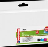 edding Druckerpatronen EDD-635 schwarz, cyan, magenta, gelb kompatibel zu HP 973X (L0S07AE, F6T81AE, F6T82AE, F6T83AE), 4er-Set