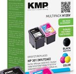 KMP Druckerpatronen H135V schwarz, color kompatibel zu HP 301 (N9J72AE), 2er-Set