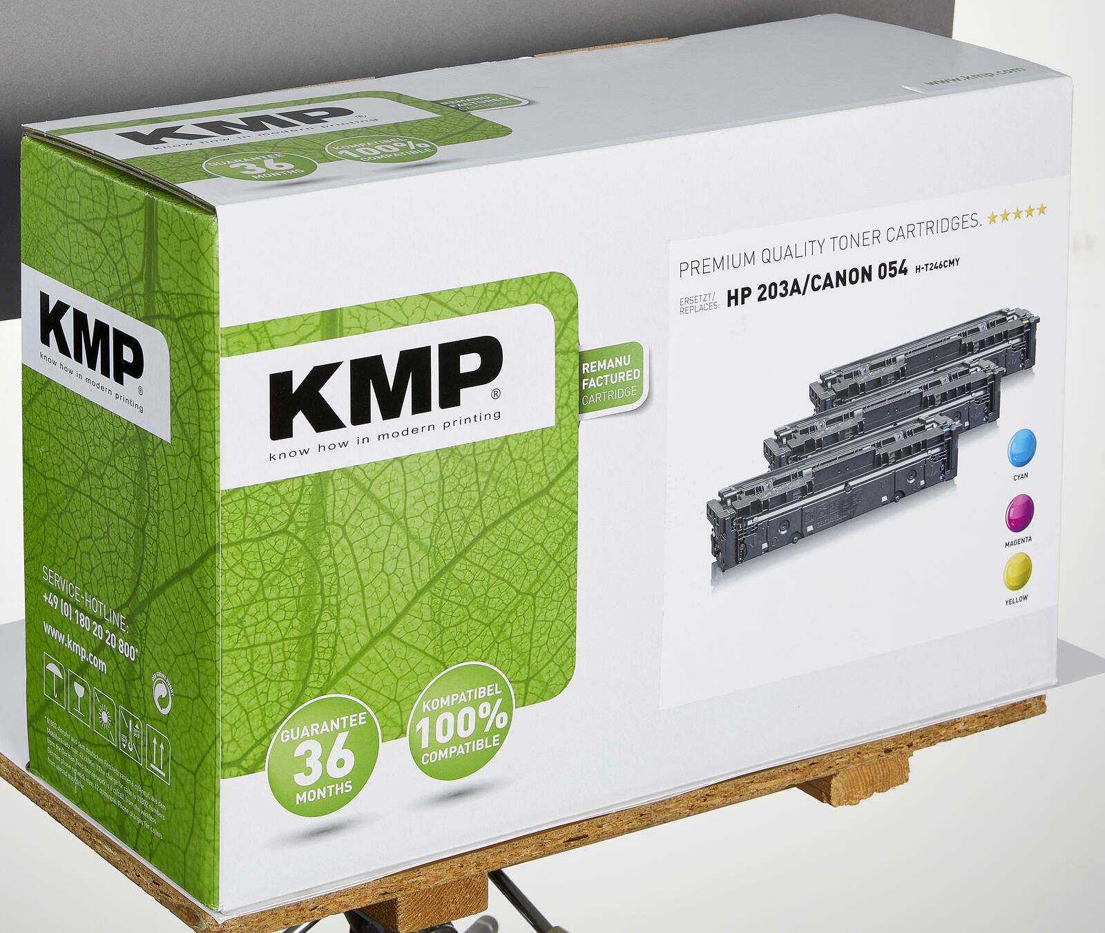 KMP Toner H-T246CMY cyan, magenta, gelb kompatibel zu HP 203A; Canon 054(CF541A, CF542A, CF543A; 3023C002, 3022C002, 3021C002), 3er-Set