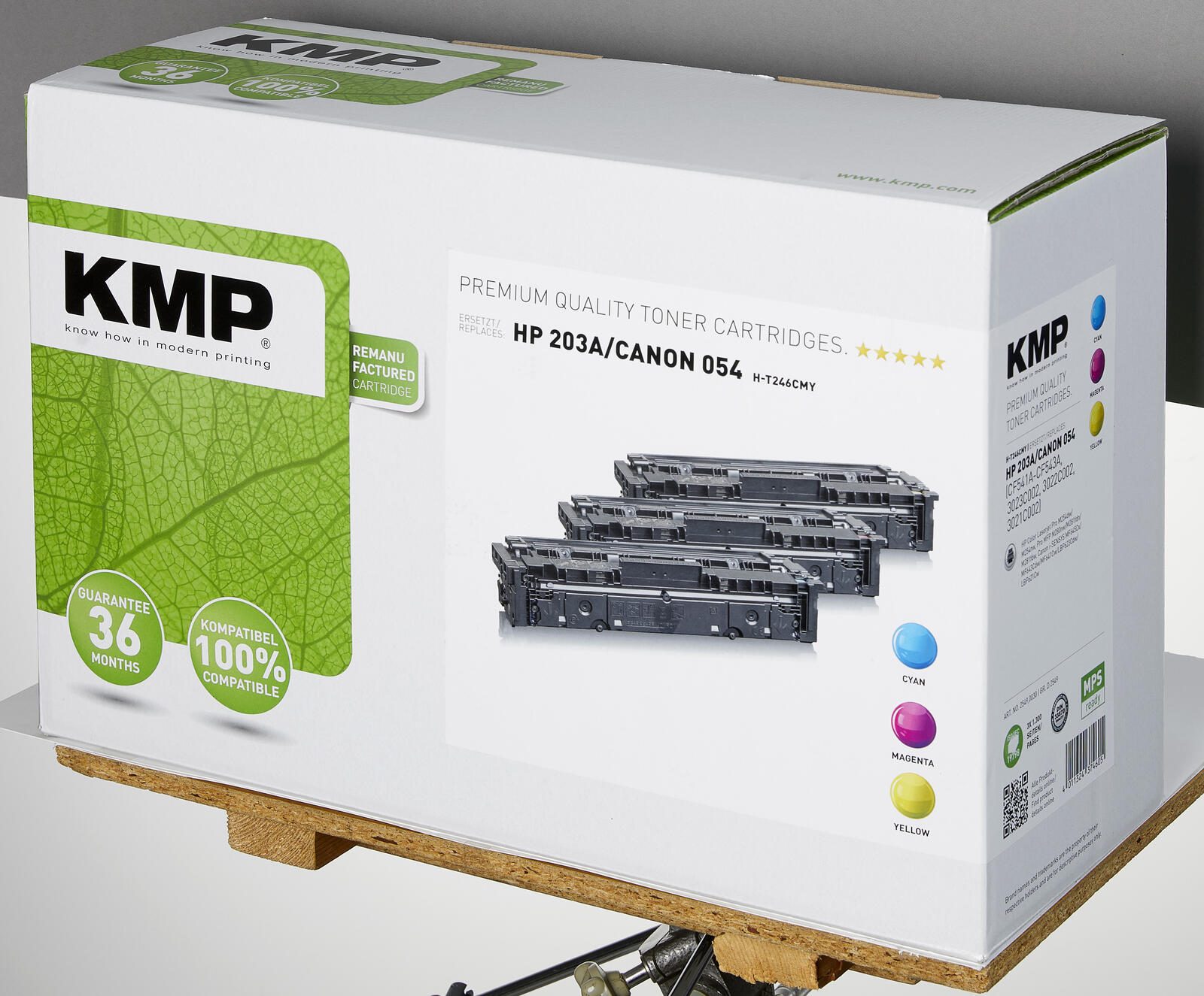KMP Toner H-T246CMY cyan, magenta, gelb kompatibel zu HP 203A; Canon 054(CF541A, CF542A, CF543A; 3023C002, 3022C002, 3021C002), 3er-Set