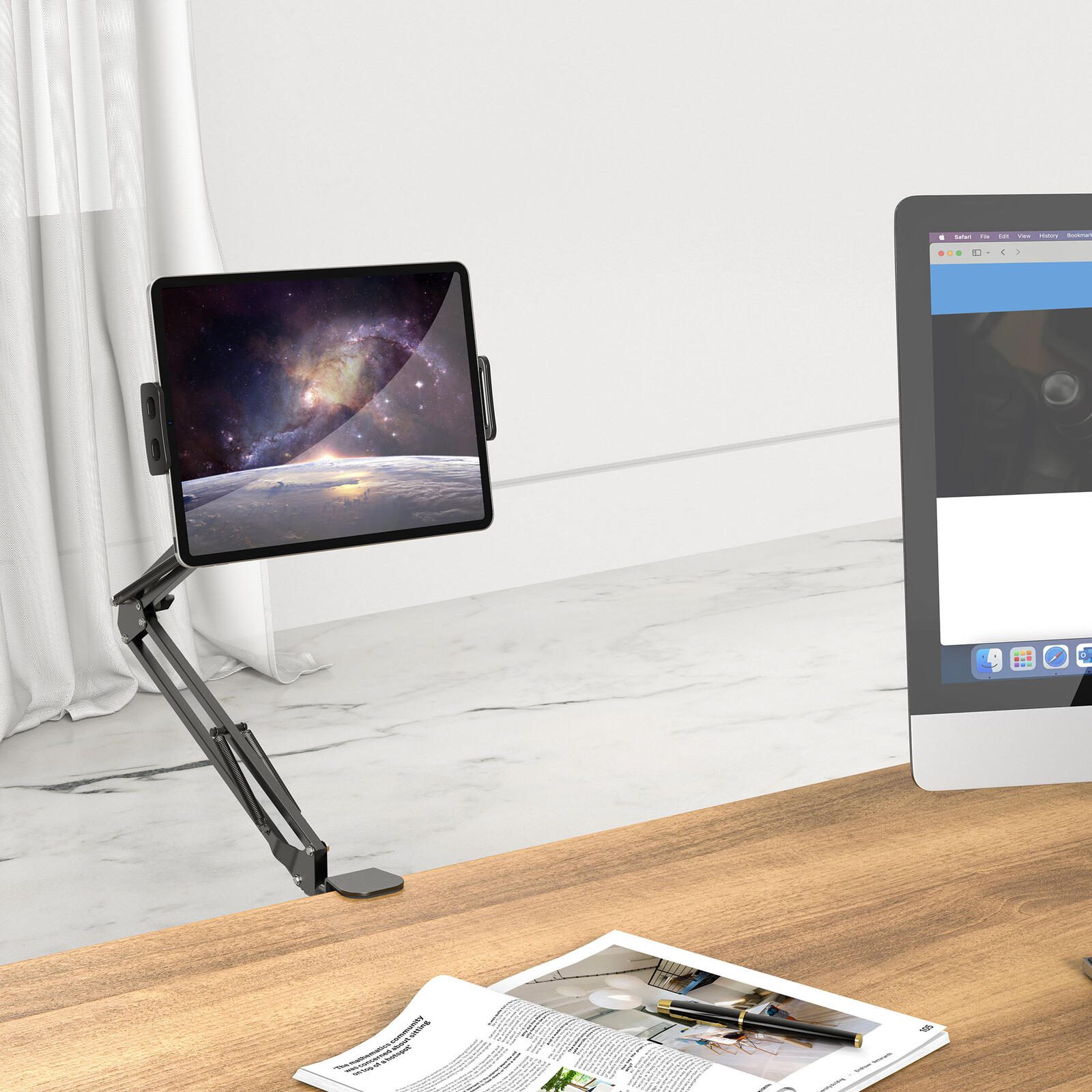 XLAYER Tablet-Halterung mit Schwenkarm schwarz