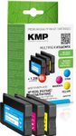 KMP Druckerpatronen H166CMYX cyan, magenta, gelb kompatibel zu HP 953XL (F6U16AE/F6U17AE/F6U18AE), 3er-Set