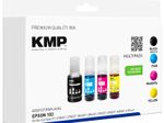KMP Tintenflaschen schwarz, cyan, magenta, gelb kompatibel zu EPSON 102 (T03R640), 4er-Set