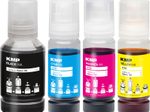 KMP Tintenflaschen schwarz, cyan, magenta, gelb kompatibel zu EPSON 102 (T03R640), 4er-Set