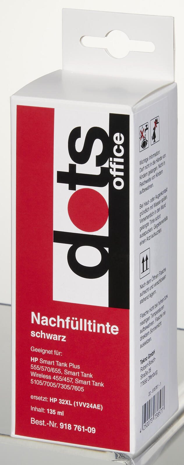 dots Tintenflasche kompatibel zu HP 32XL (1VV24AE) schwarz