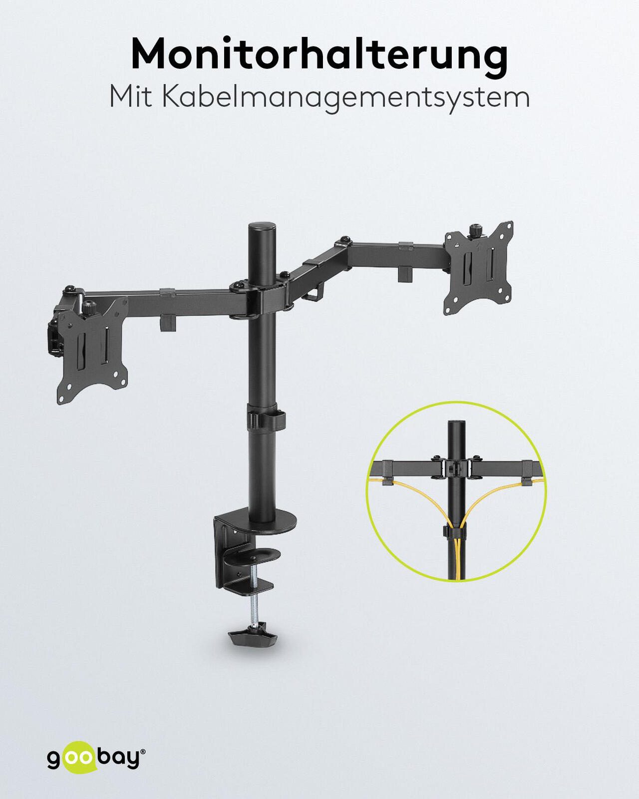 goobay Monitor-Halterung Dual Flex schwarz