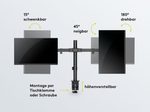goobay Monitor-Halterung Dual Flex schwarz