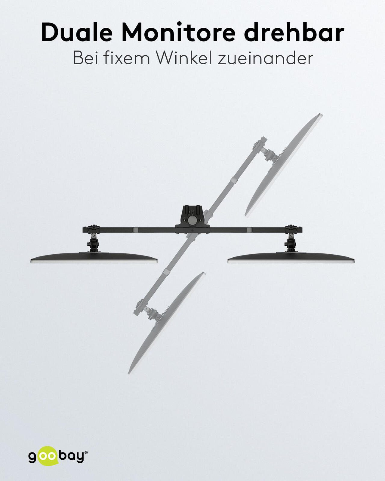 goobay Monitor-Halterung Dual Flex schwarz