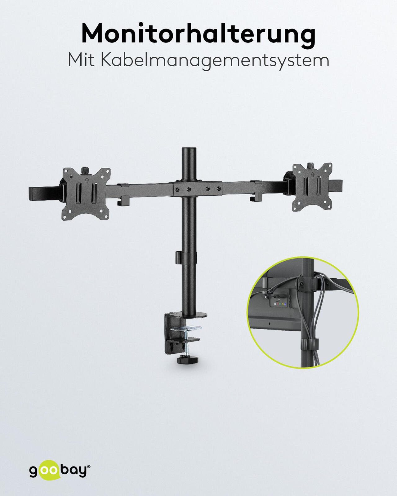 goobay Monitor-Halterung Dual Flex schwarz