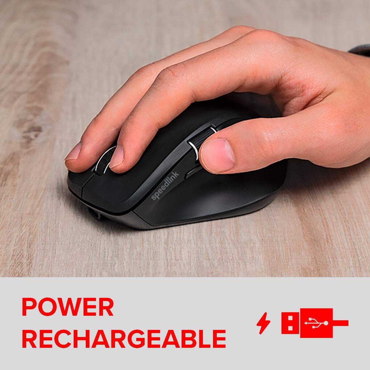 Speedlink LIBERA Rechargeable Wireless Maus, Bluetooth, Silent, schwarz