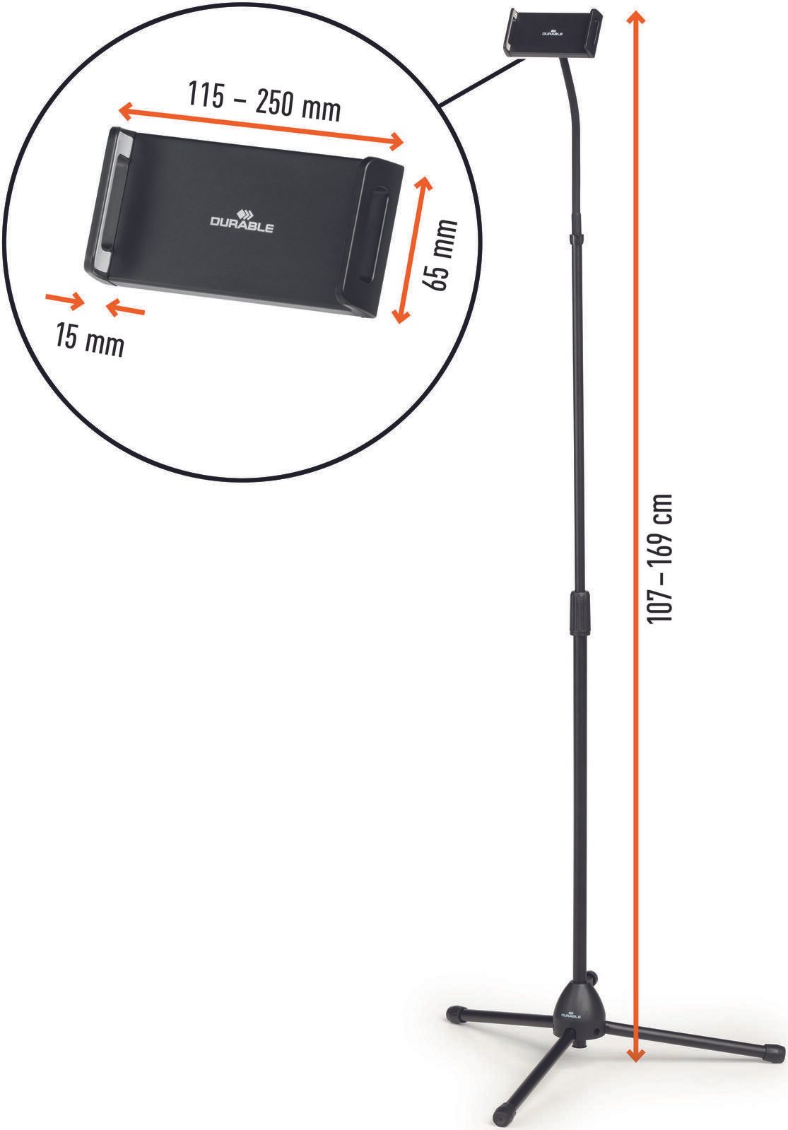 DURABLE Tablet-Halterung Twist Floor schwarz
