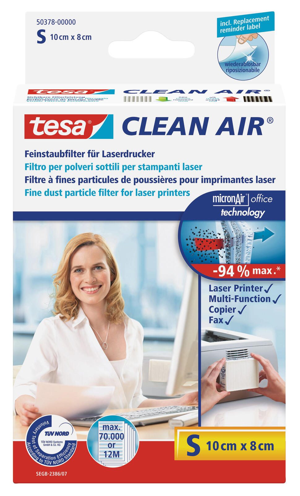 tesa Feinstaubfilter Clean AirGröße S