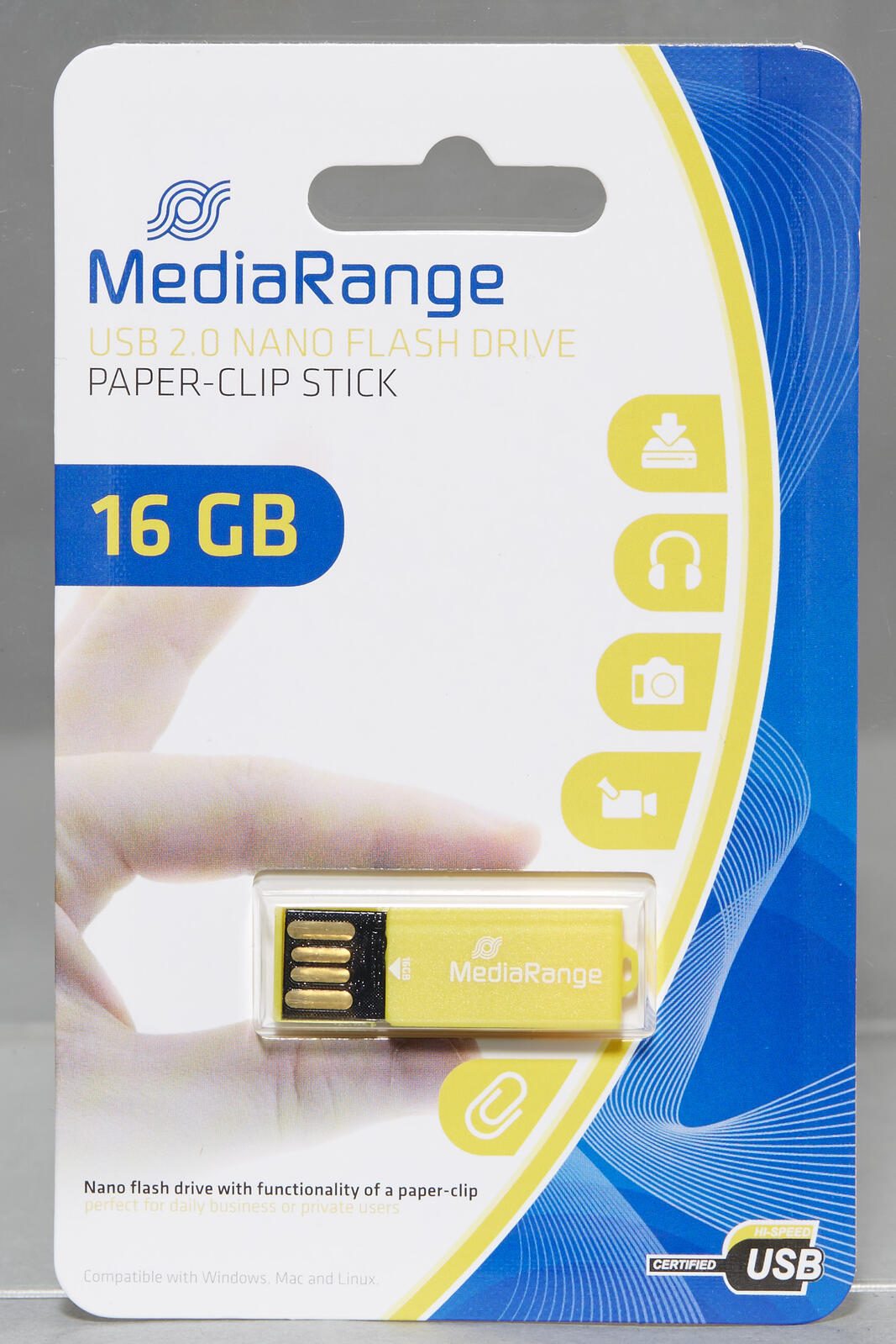 MediaRange USB-Stick PAPERCLIP 16GB