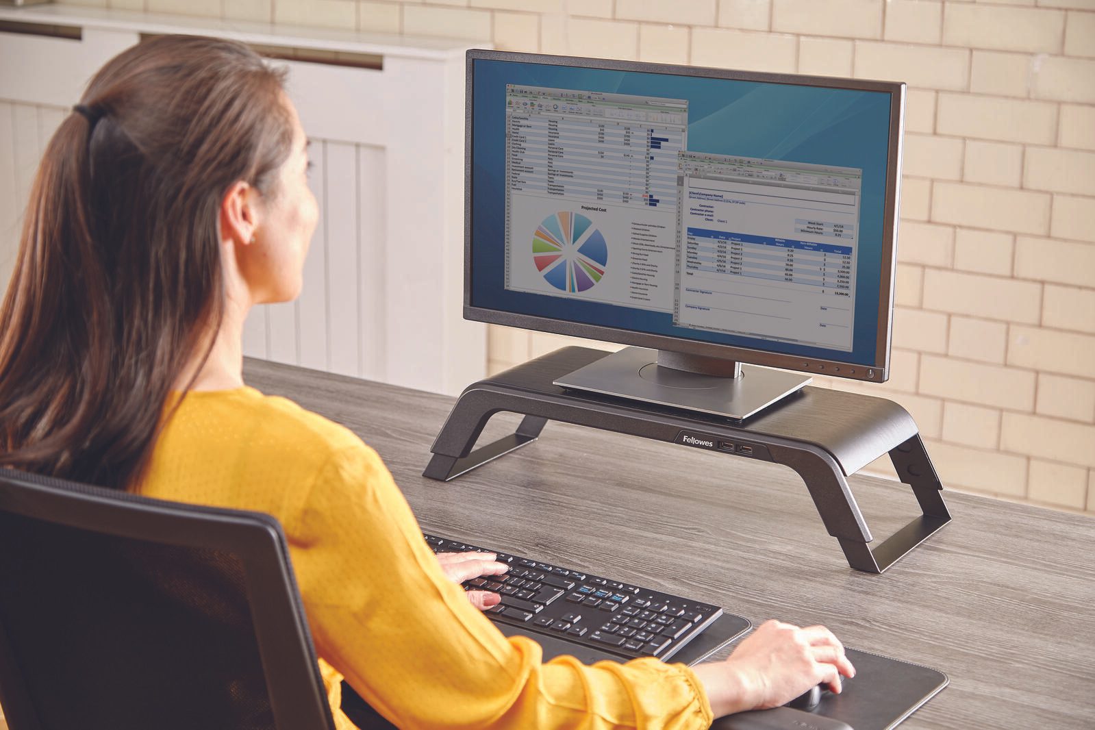 Fellowes Monitorständer Hana schwarz