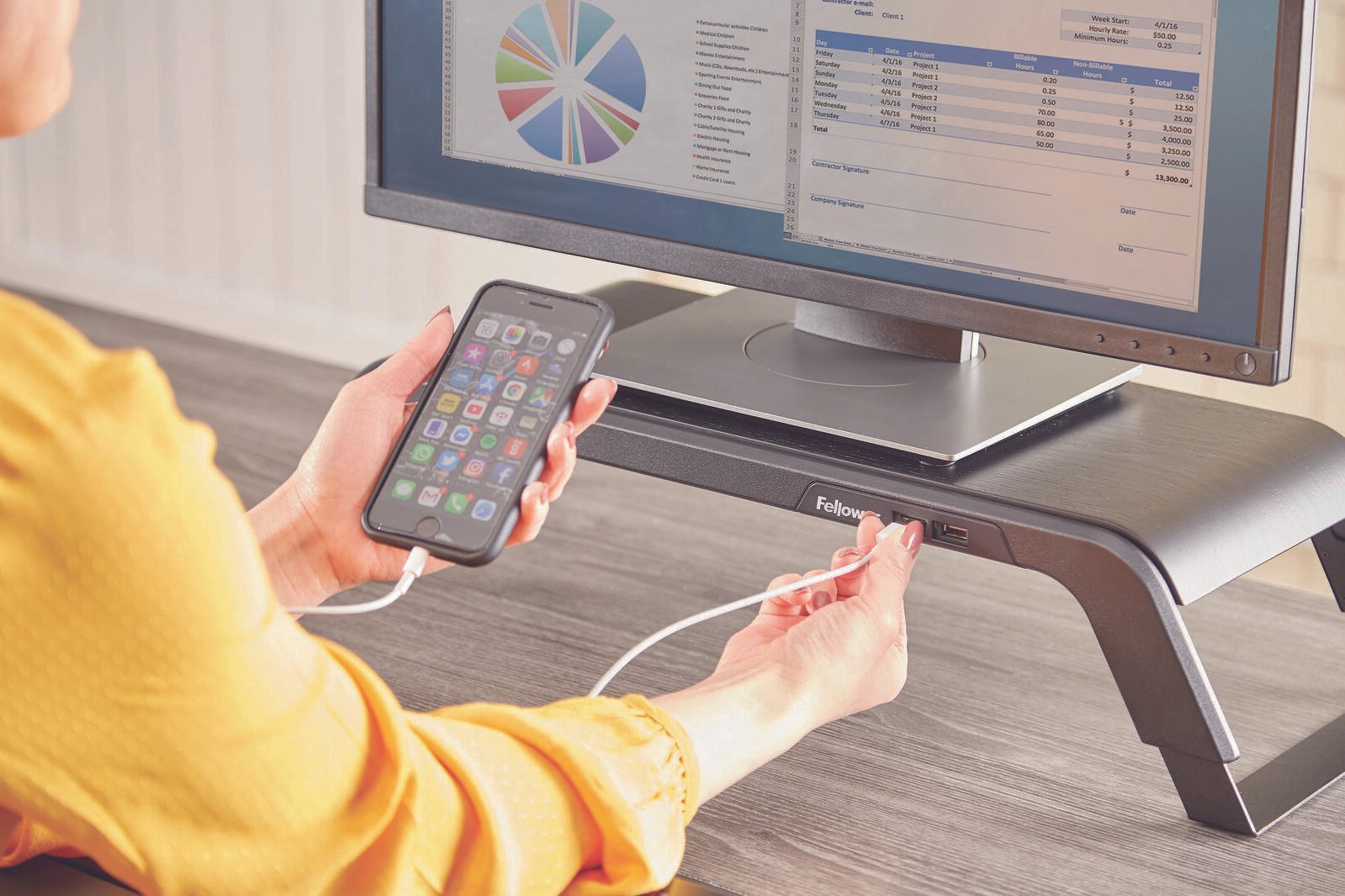 Fellowes Monitorständer Hana schwarz