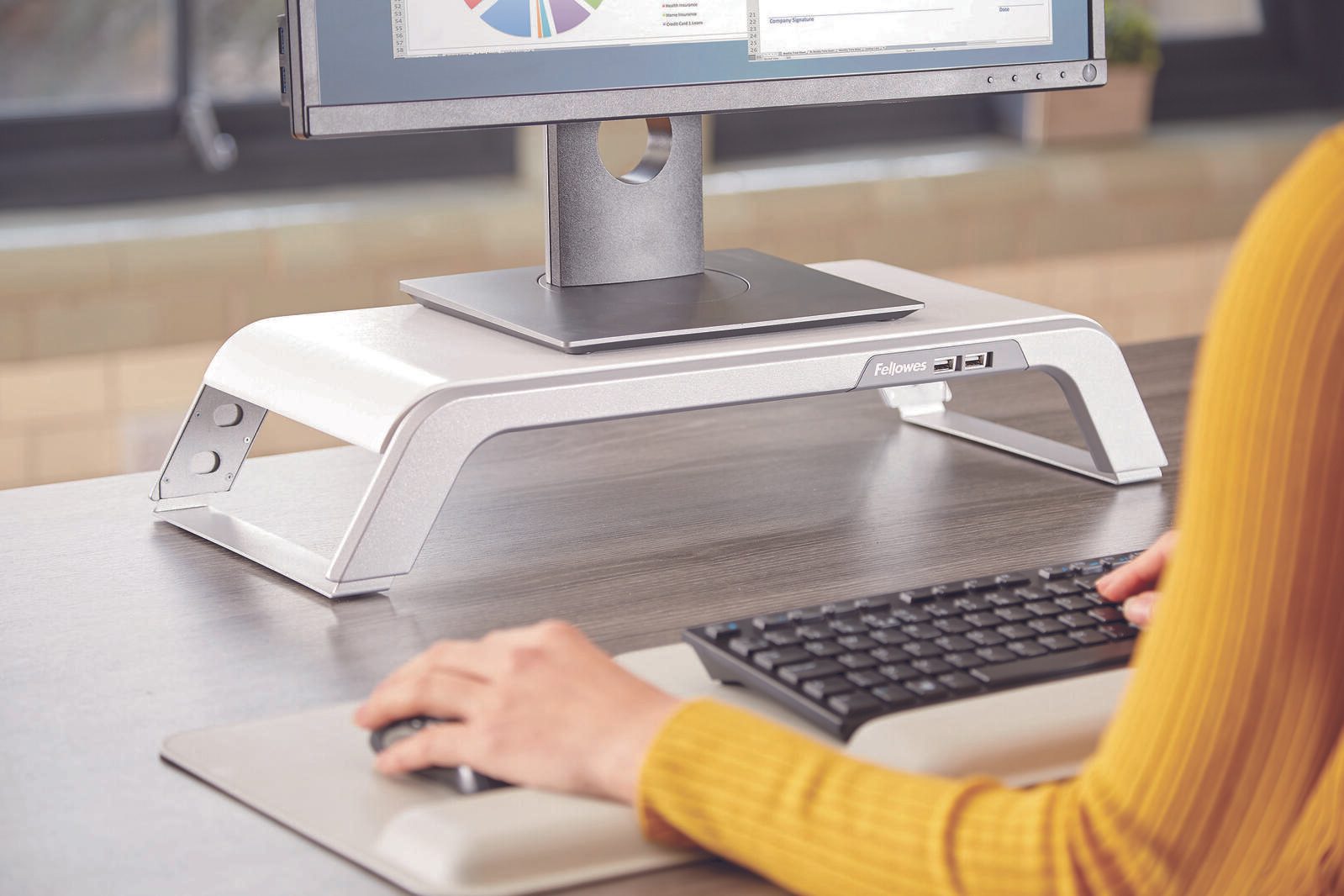 Fellowes Monitorständer Hana weiß