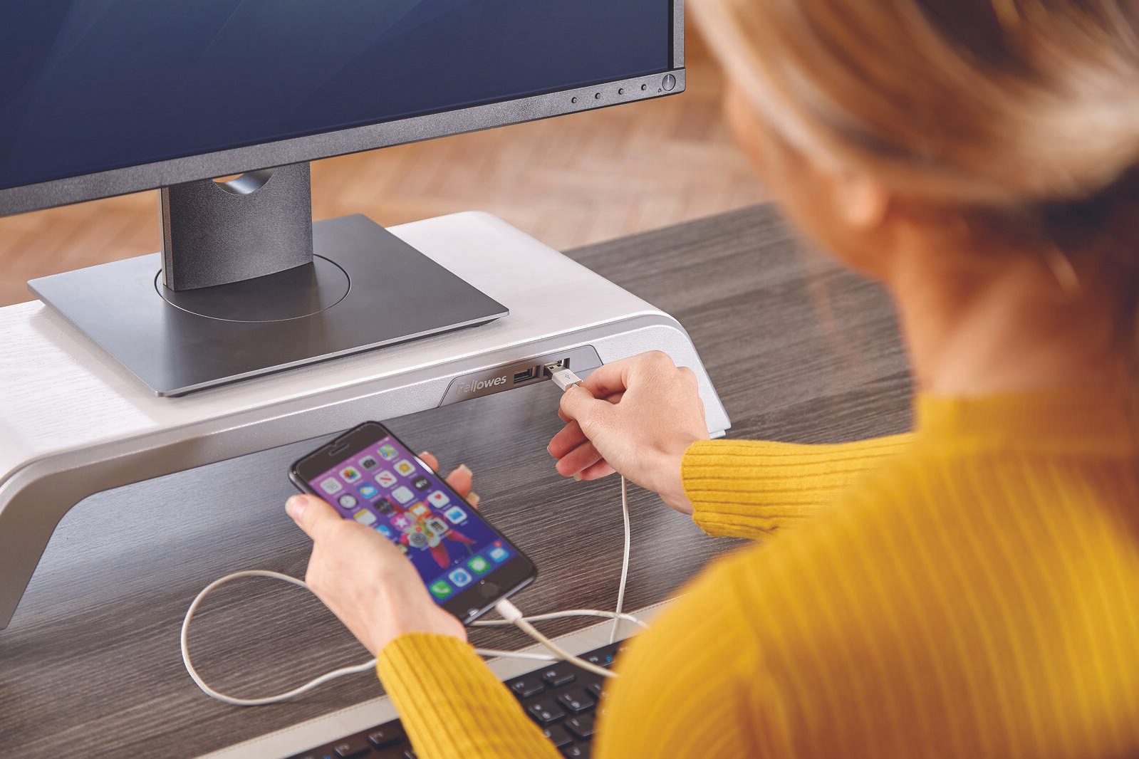 Fellowes Monitorständer Hana weiß