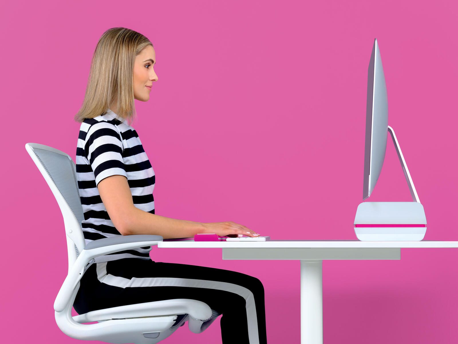 LEITZ Monitorständer Ergo WOW weiß, pink