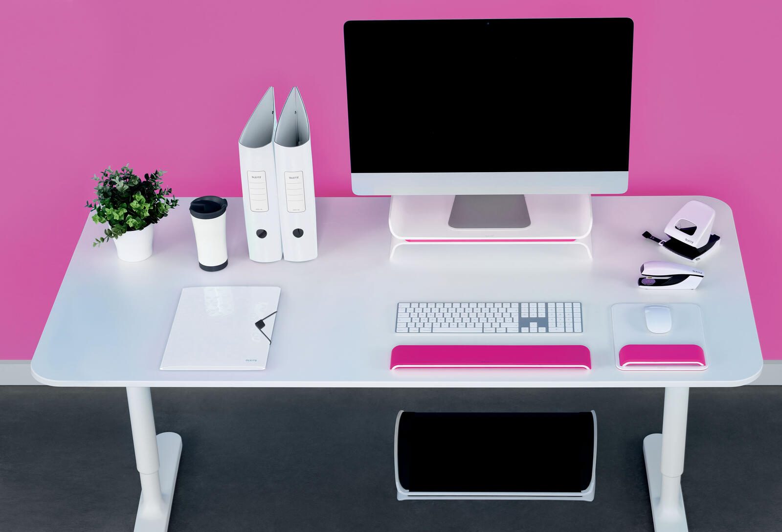 LEITZ Monitorständer Ergo WOW weiß, pink