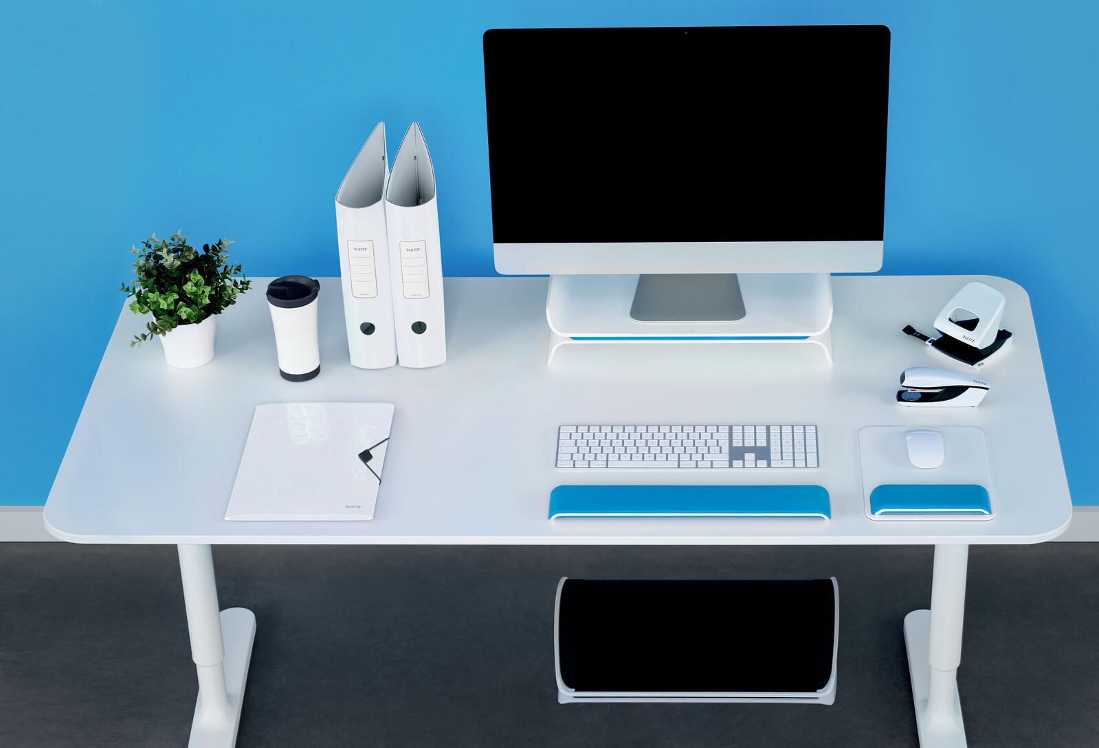 LEITZ Monitorständer Ergo WOW weiß, blau