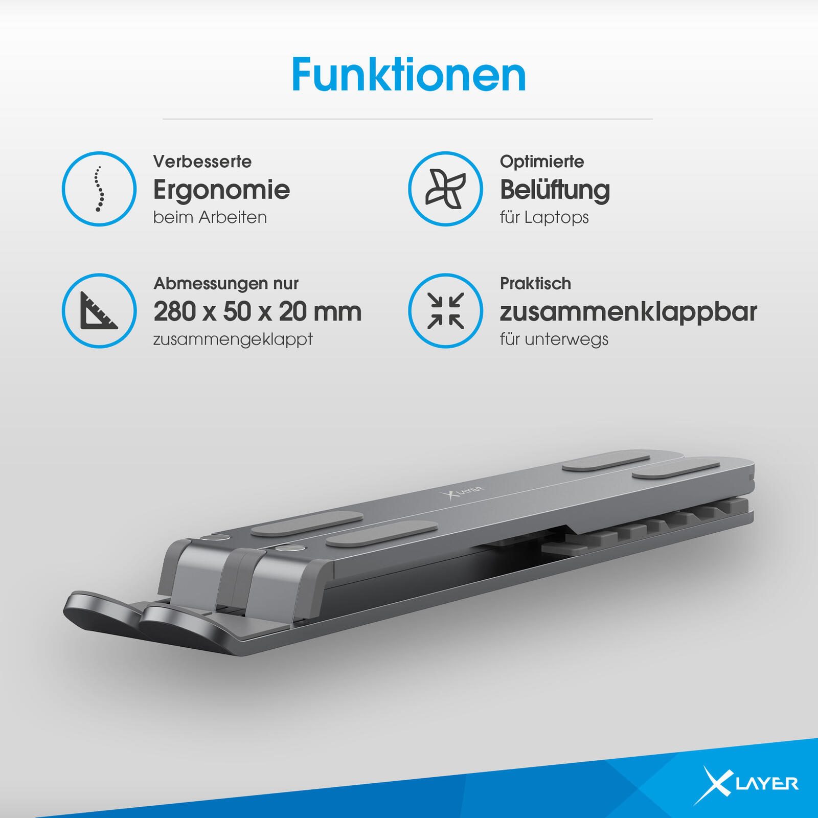 XLAYER Notebook-Ständer Foldable grau
