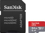 SanDisk Ultra microSDXC Speicherkarten 64GB - 2 Pack + SD Adapter