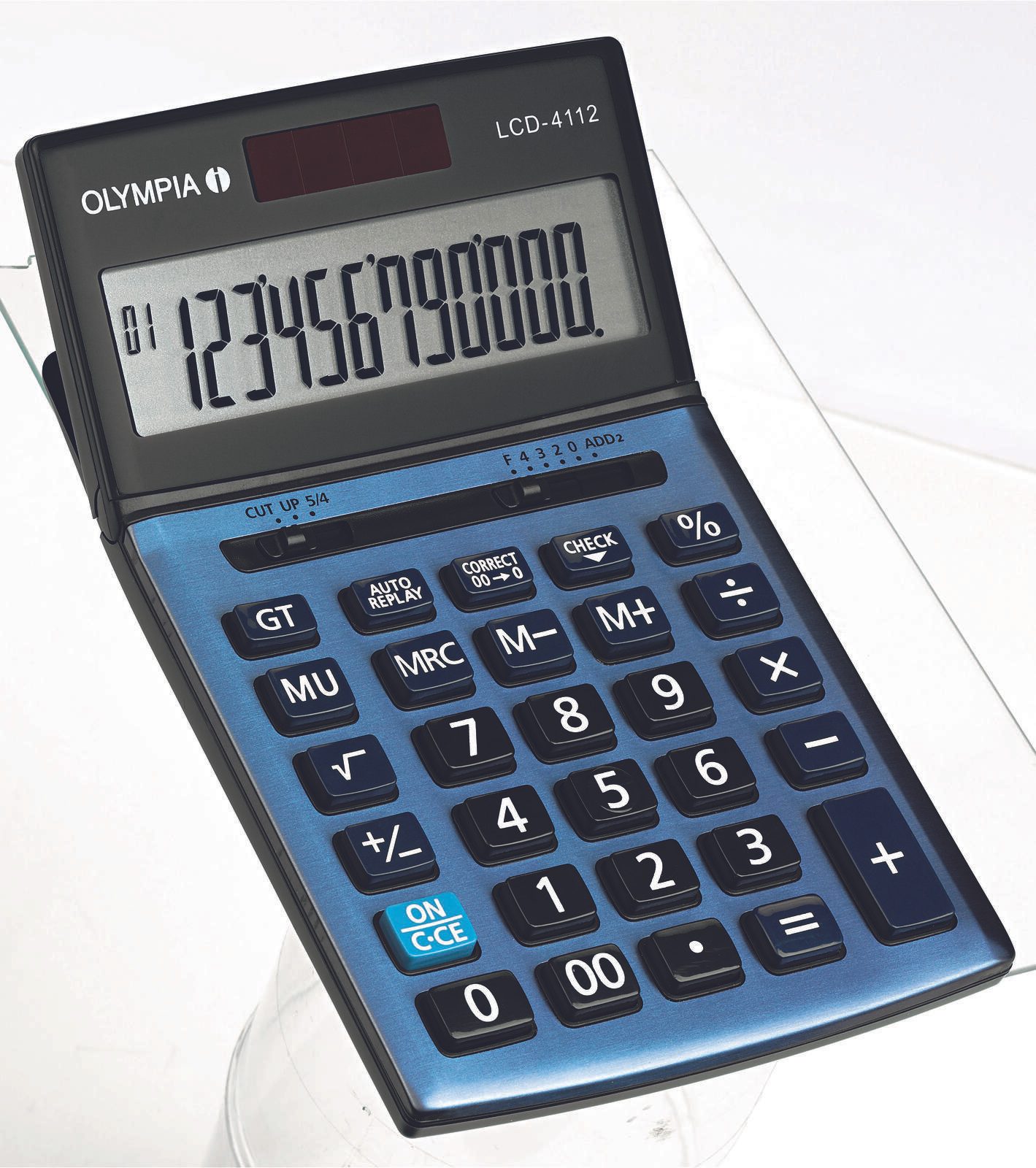 OLYMPIA Tischrechner LCD-4112 stahlblau/schwarz