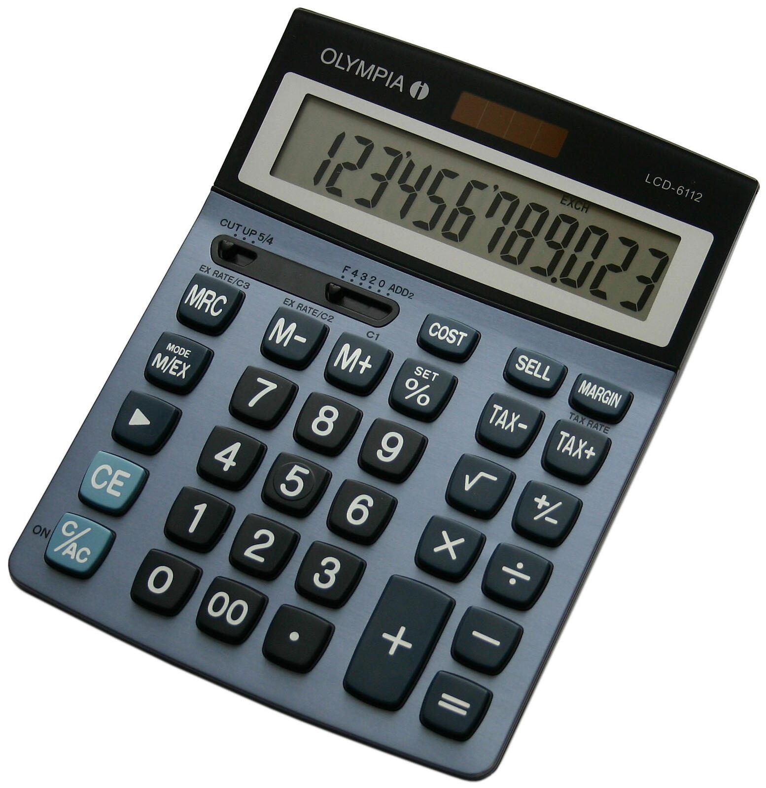 OLYMPIA Tischrechner LCD-6112 stahlblau/schwarz
