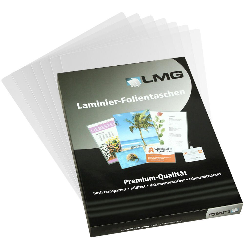 LMG Laminierfolien glänzend 5,4 x 8,6 cm  125 mikron