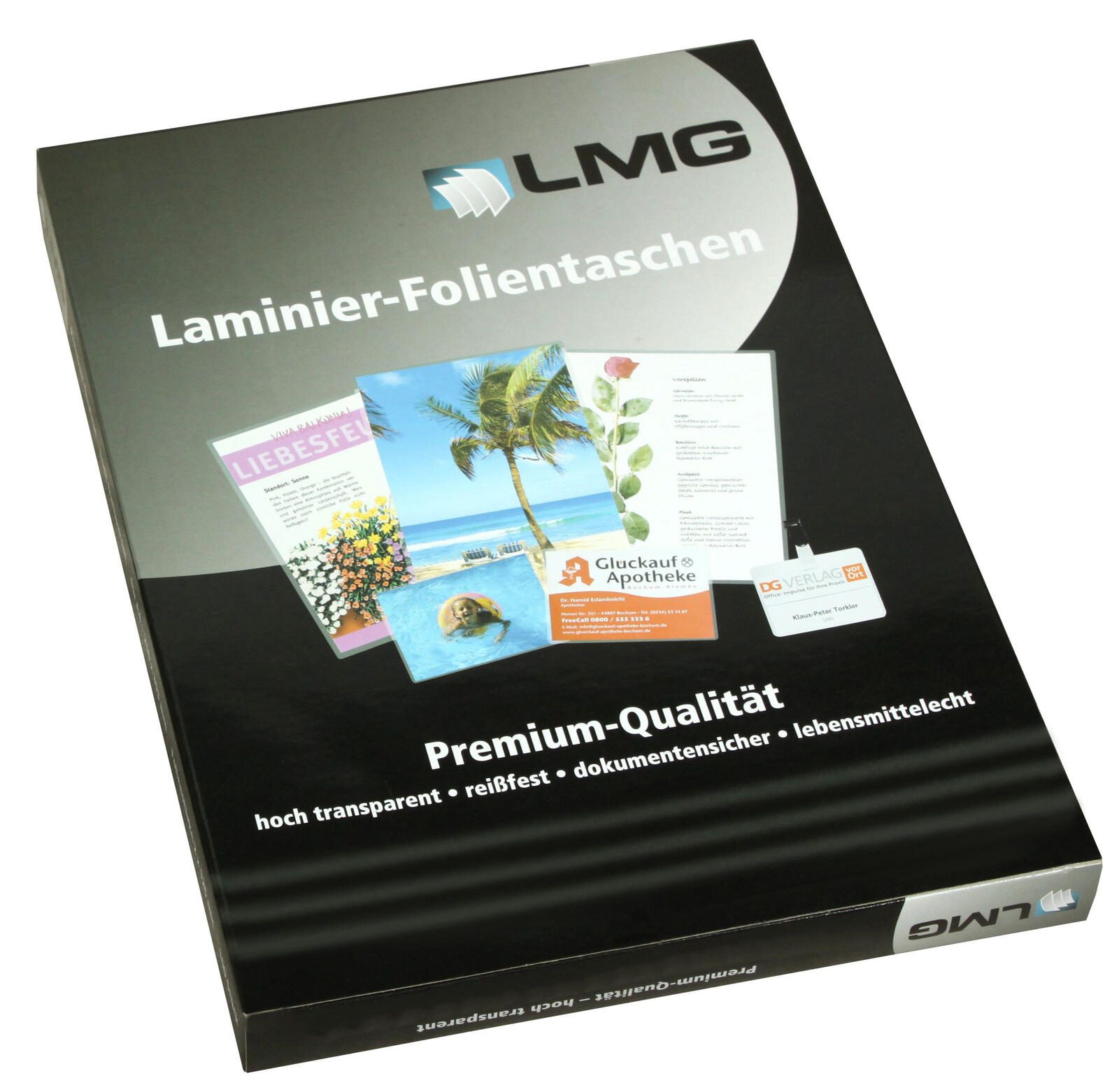 LMG Laminierfolien glänzend 5,4 x 8,6 cm  125 mikron
