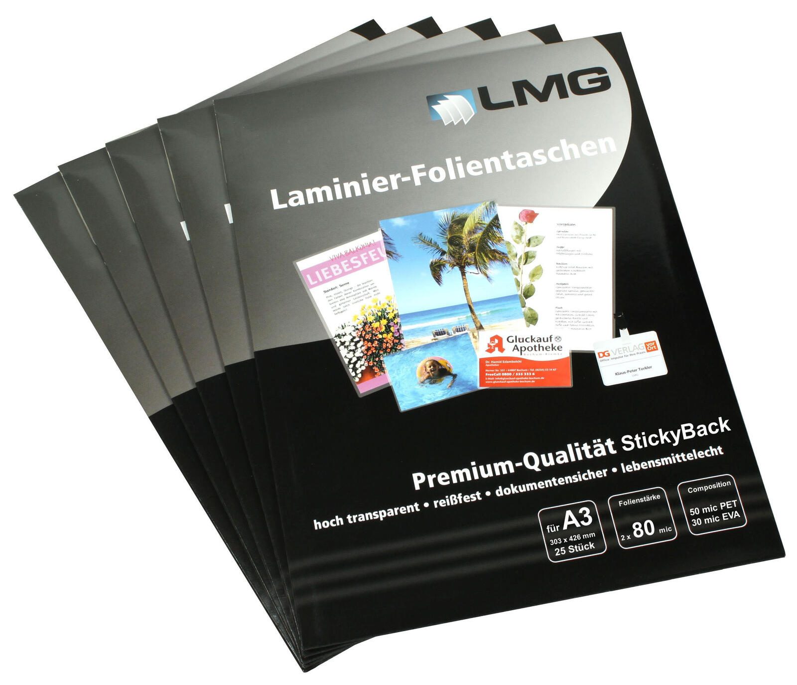 LMG Laminierfolien glänzend 80 mikron A3