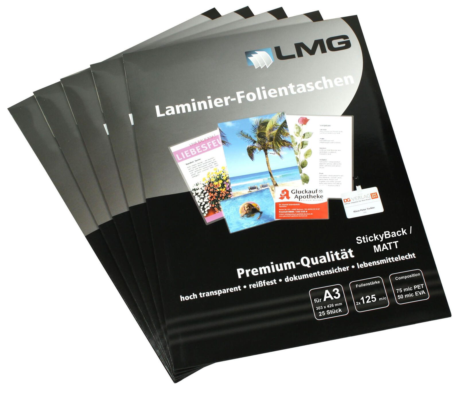 LMG Laminierfolien matt 125 mikron A3