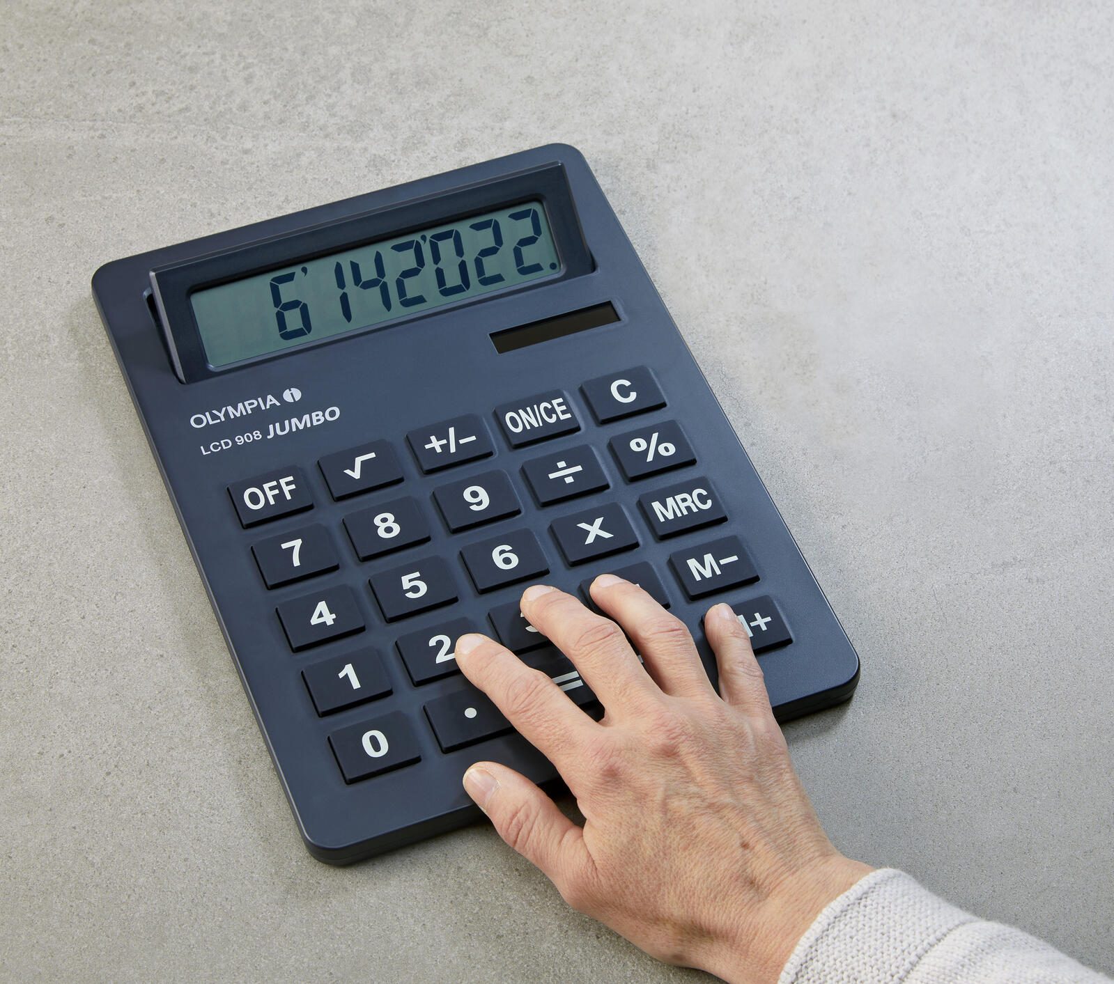 OLYMPIA Tischrechner Jumbo LCD-908 schwarz