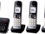 Panasonic Schnurloses Telefon-Set mit Anrufbeantworter KX-TG6824GB schwarz-silber