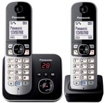 Panasonic Schnurloses Telefon-Set mit Anrufbeantworter KX-TG6822GB schwarz-silber