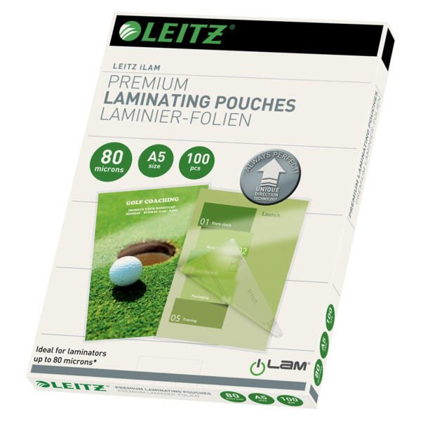 LEITZ Laminierfolien glänzend 80 mikron A5