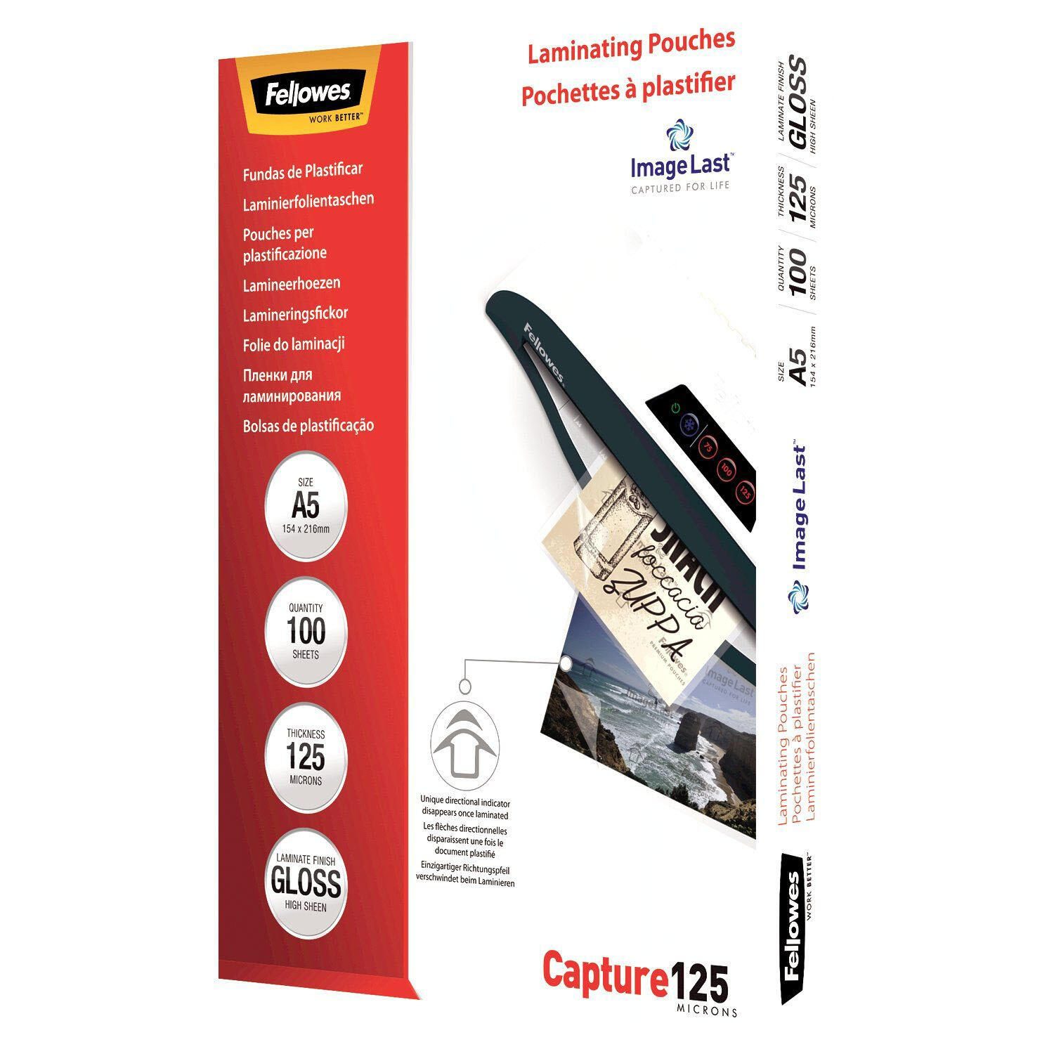 Fellowes Laminierfolien glänzend 125 mikron A5