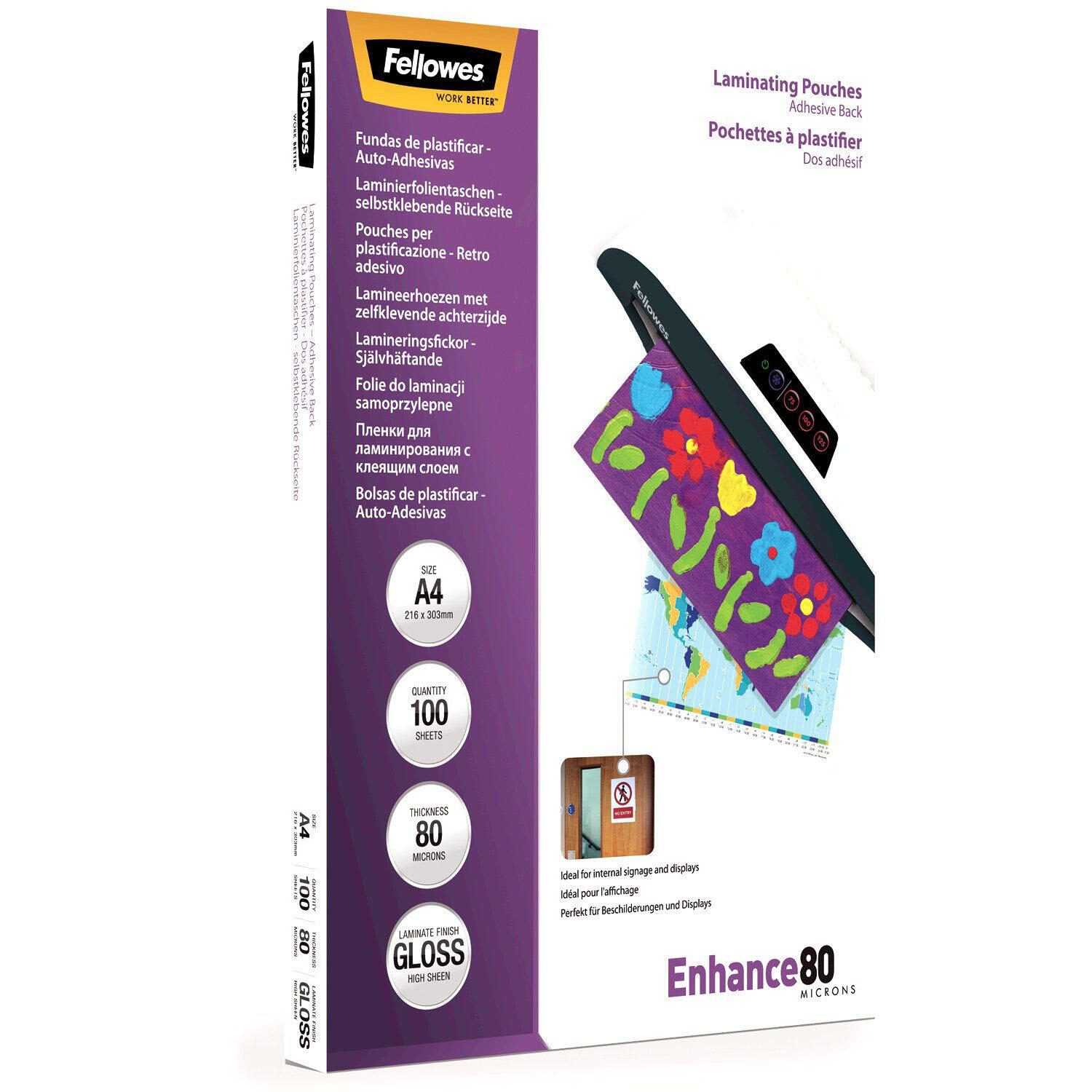 Fellowes Laminierfolien glänzend 80 mikron A4