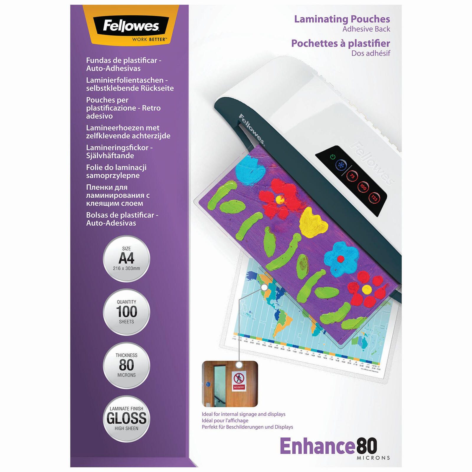 Fellowes Laminierfolien glänzend 80 mikron A4