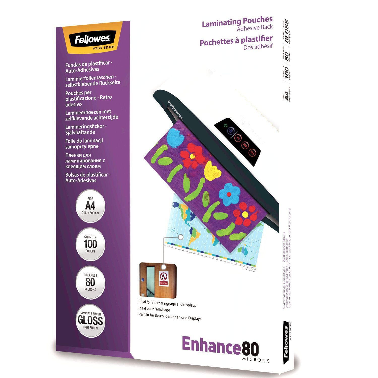 Fellowes Laminierfolien glänzend 80 mikron A4