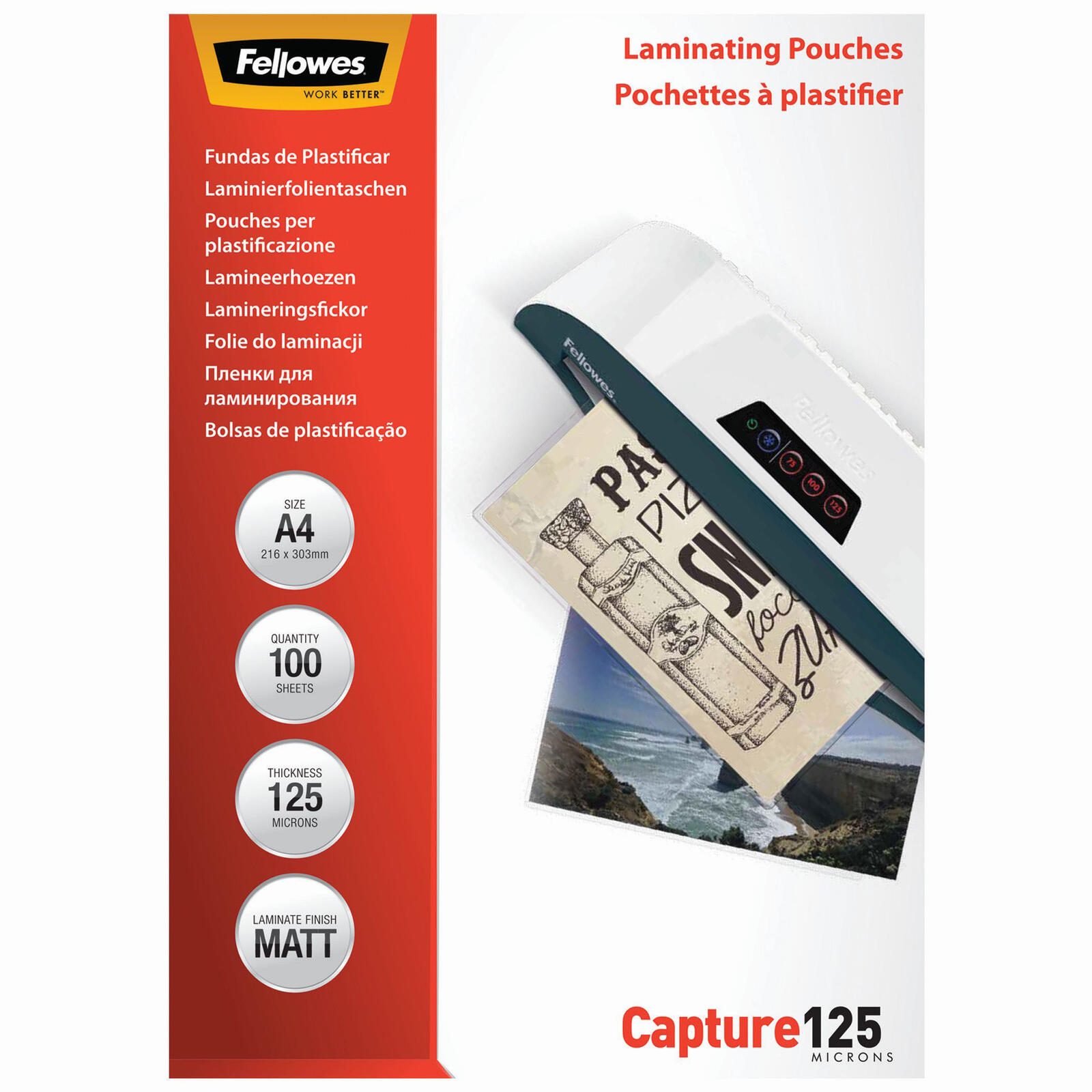 Fellowes Laminierfolien matt 125 mikron A4