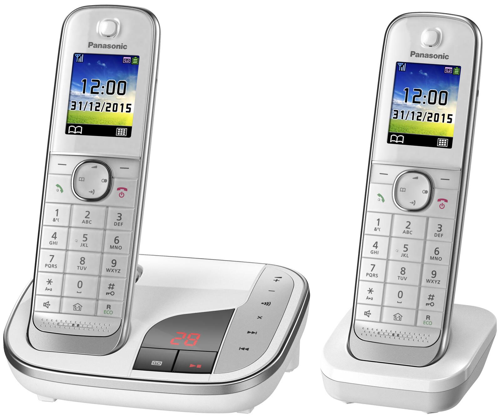 Panasonic Schnurloses Telefon-Set mit Anrufbeantworter KX-TGJ322GW weiß